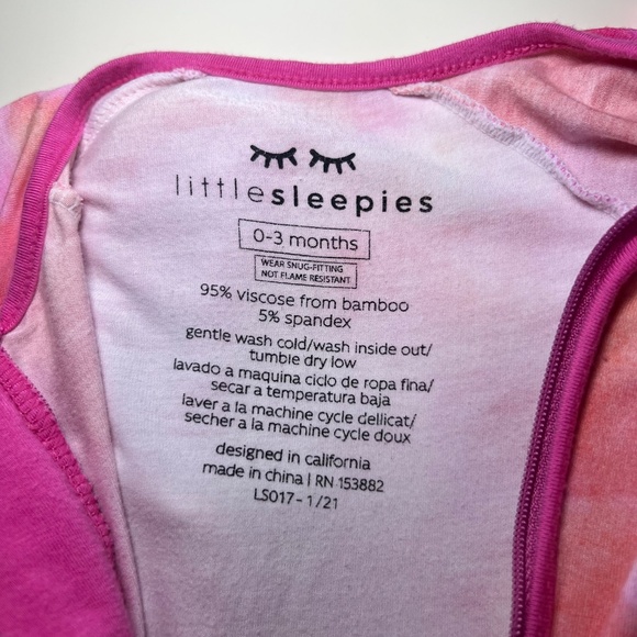 Retired Little Sleepies Sherbet Watercolor Zippy 0/3 Months Play Condition - Picture 6 of 6